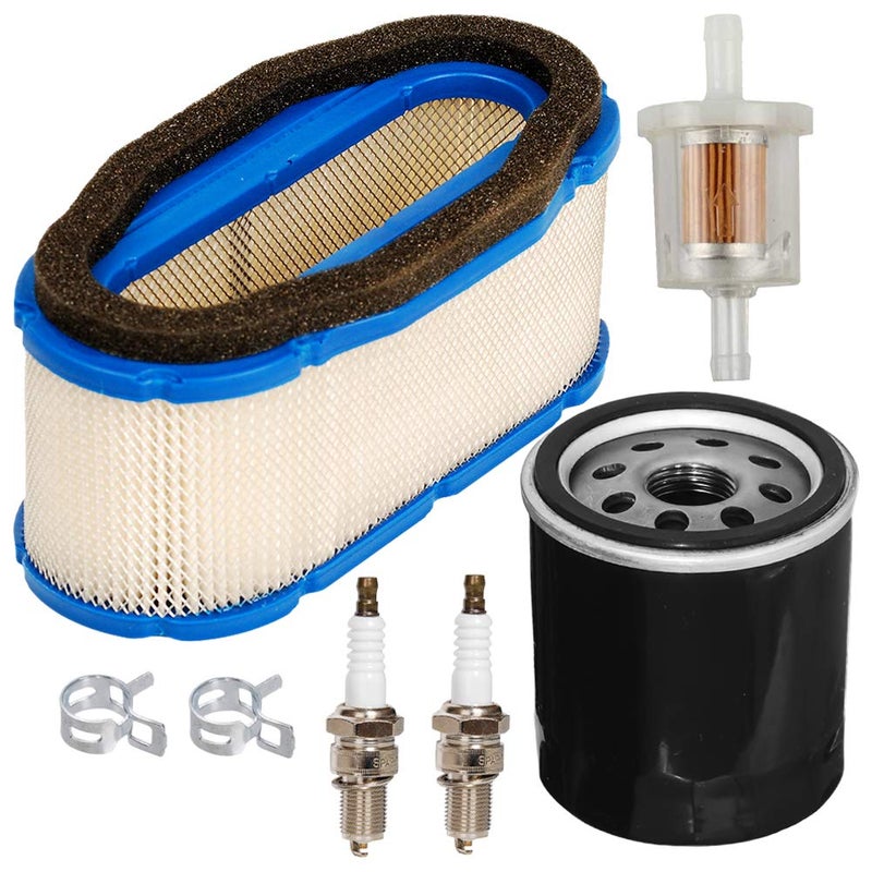 HIFROM 11013-7024 Air Filter with 49065-7010 Oil Filter Fuel Filter Spark Plug Tune Up kit Compatible with Kawasaki FH601V FH641V FH680V FH721V John Deere 717A 727A GT245 GX255 GX335 335 - Image 1